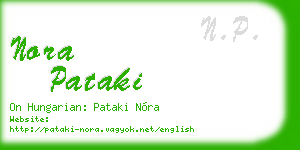 nora pataki business card